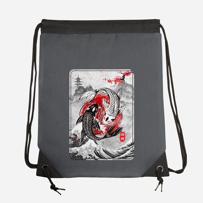 The Koi Fish Yin Yang-none drawstring bag-RonStudio