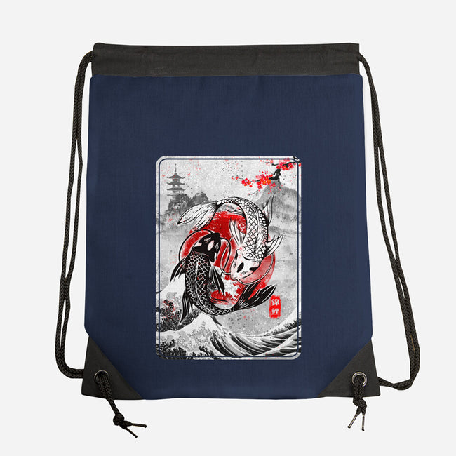 The Koi Fish Yin Yang-none drawstring bag-RonStudio