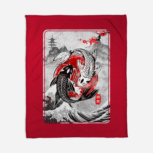 The Koi Fish Yin Yang-none fleece blanket-RonStudio