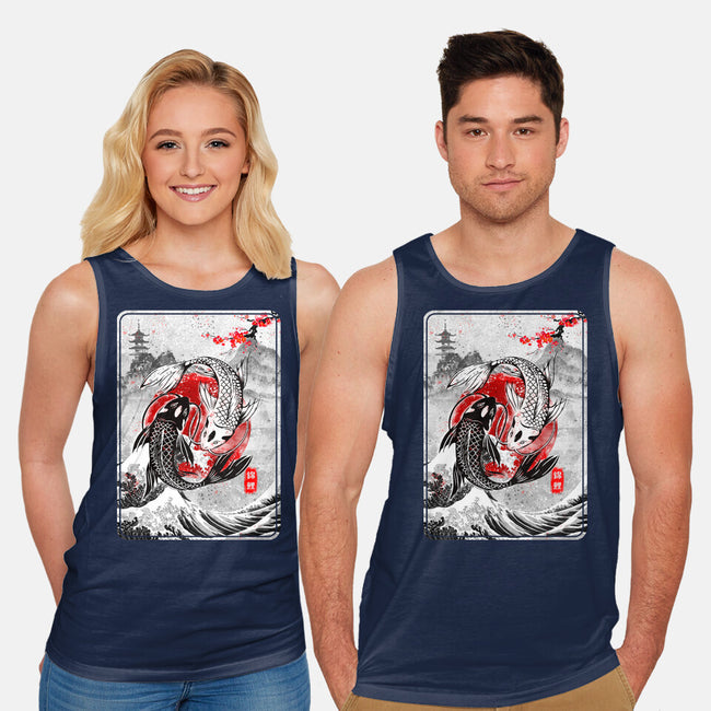 The Koi Fish Yin Yang-unisex basic tank-RonStudio