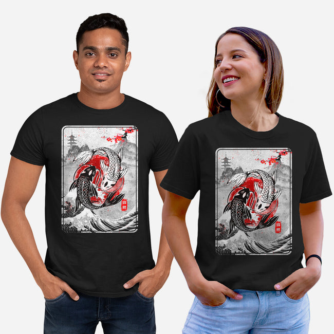 The Koi Fish Yin Yang-unisex basic tee-RonStudio