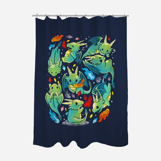 Cute Dragons-none polyester shower curtain-Vallina84