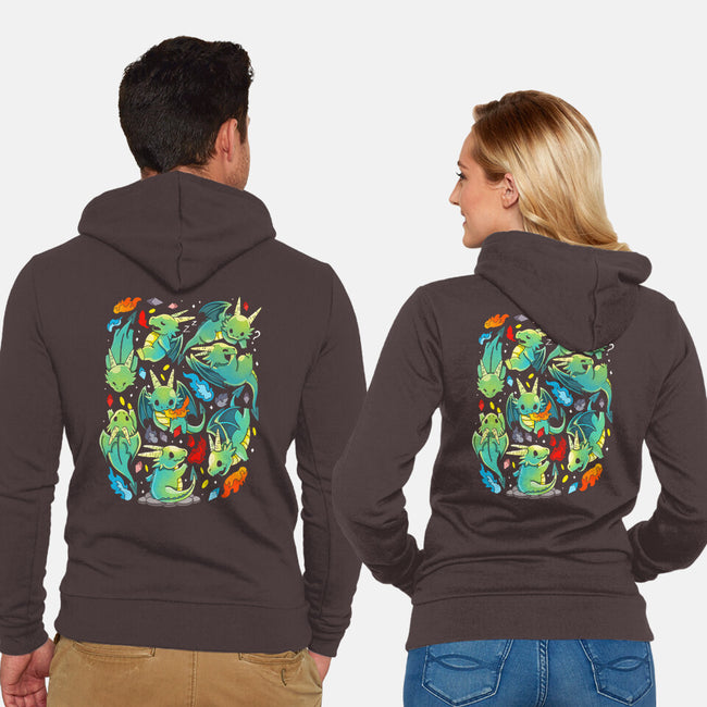 Cute Dragons-unisex zip-up sweatshirt-Vallina84