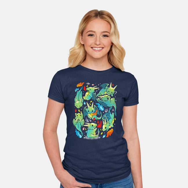 Cute Dragons-womens fitted tee-Vallina84