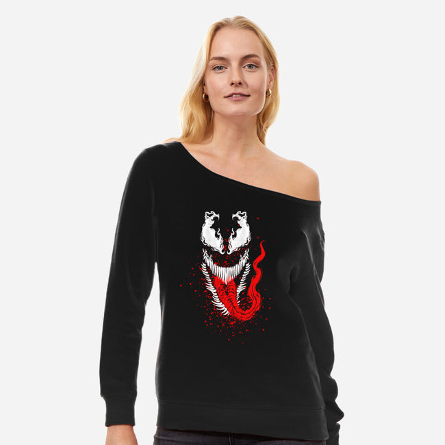 Vicious Alien-womens off shoulder sweatshirt-Damyanoman