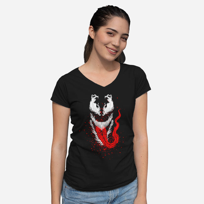 Vicious Alien-womens v-neck tee-Damyanoman