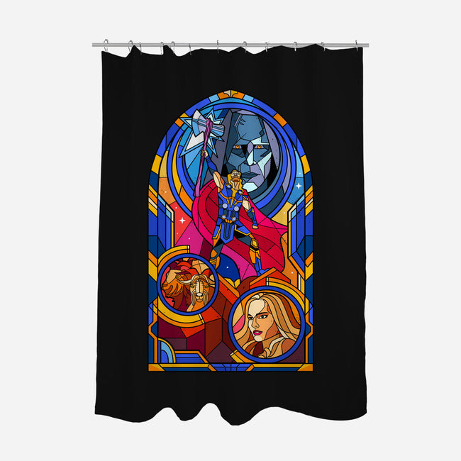 Stained Glass God-none polyester shower curtain-daobiwan