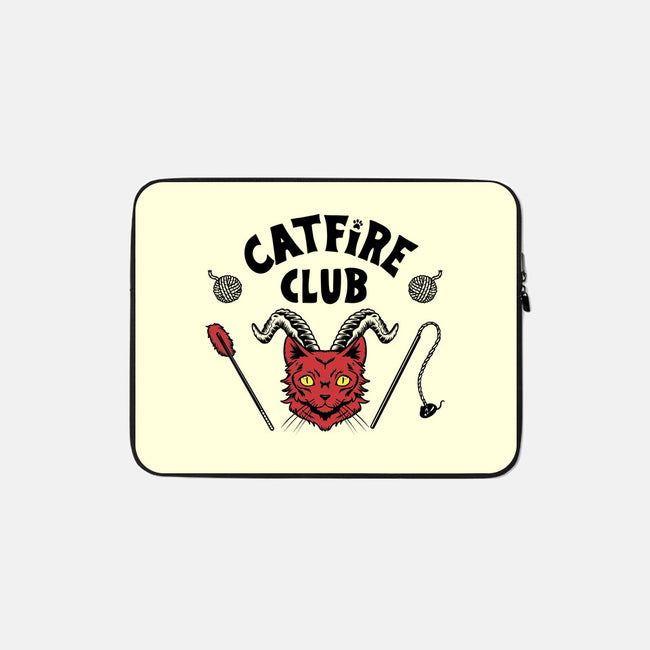 Catfire Club-none zippered laptop sleeve-yumie