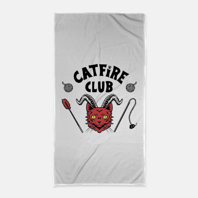 Catfire Club-none beach towel-yumie