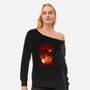 Space Fox-womens off shoulder sweatshirt-erion_designs
