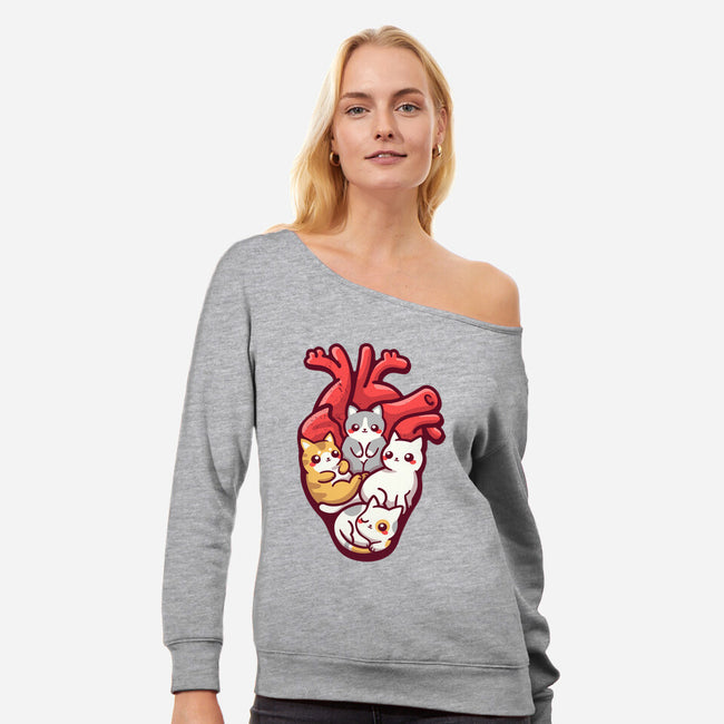 Cat Lover Anatomy-womens off shoulder sweatshirt-NemiMakeit