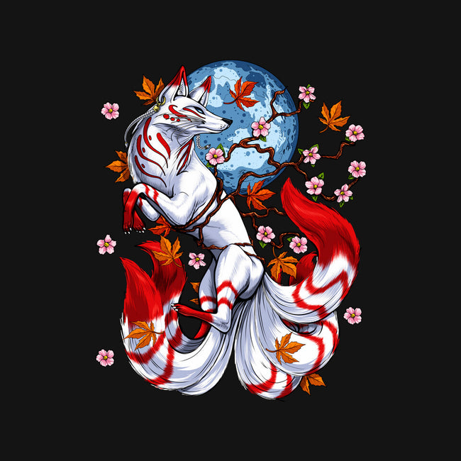 Kitsune Japanese Fox-none removable cover w insert throw pillow-Anes Josh