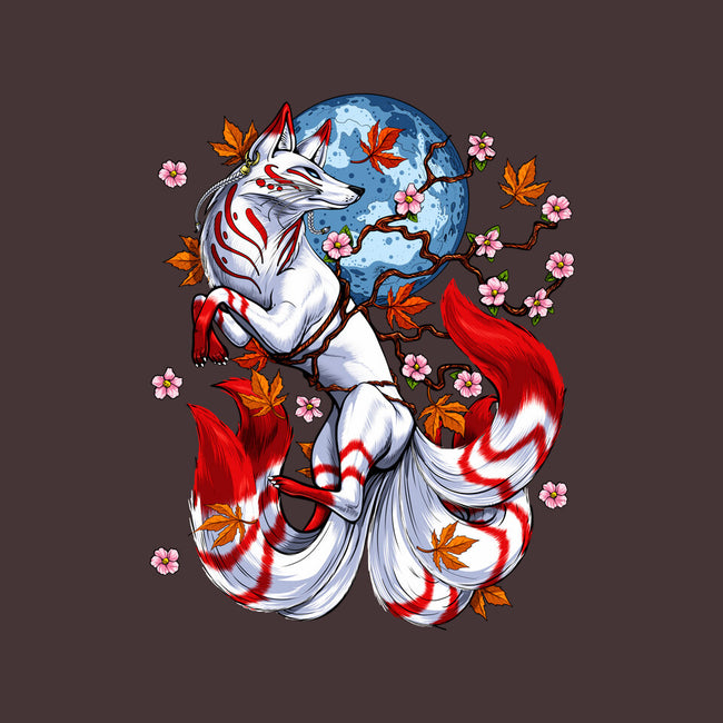 Kitsune Japanese Fox-none removable cover w insert throw pillow-Anes Josh