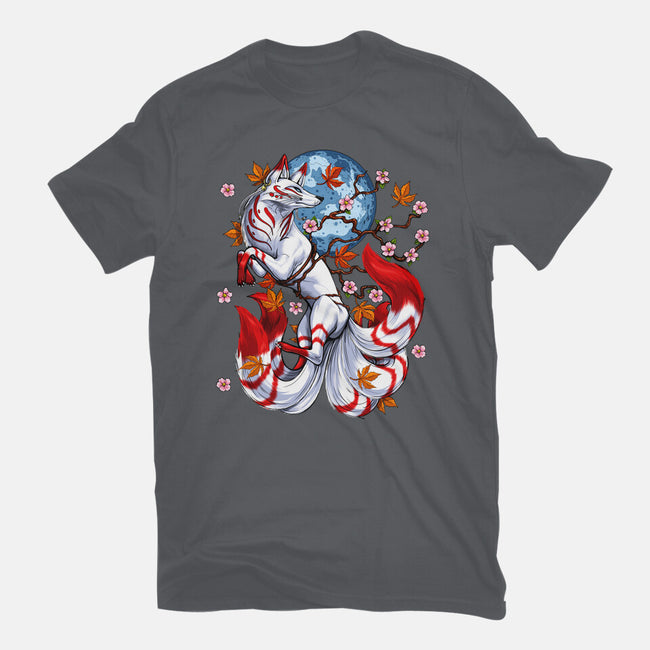 Kitsune Japanese Fox-womens fitted tee-Anes Josh