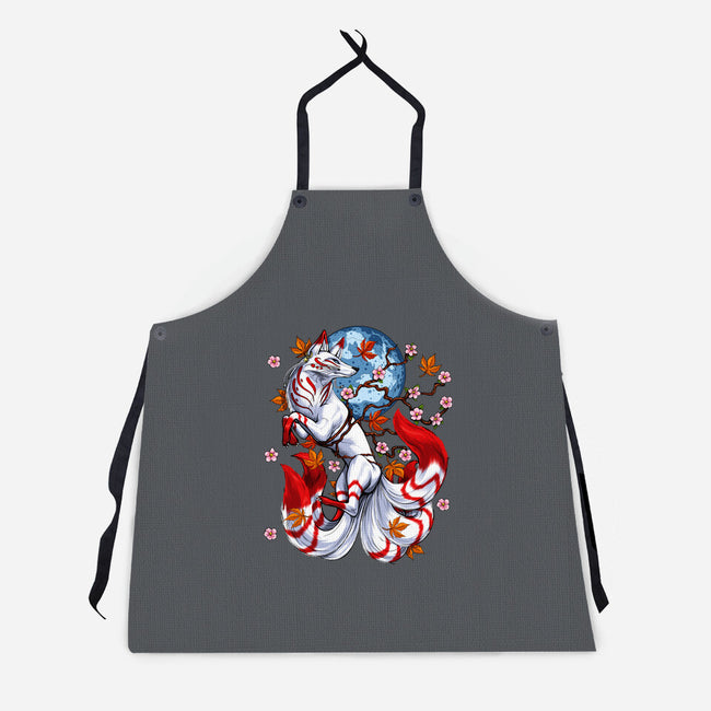Kitsune Japanese Fox-unisex kitchen apron-Anes Josh