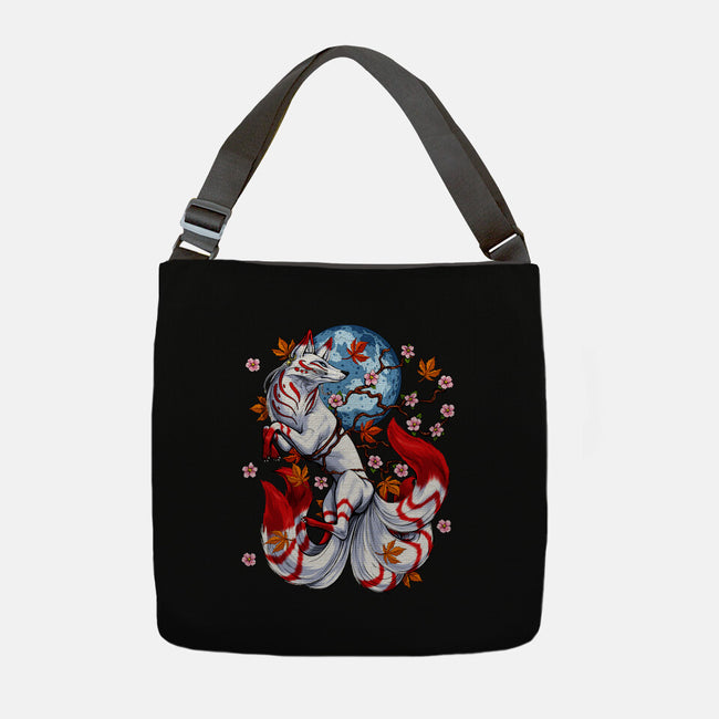 Kitsune Japanese Fox-none adjustable tote bag-Anes Josh