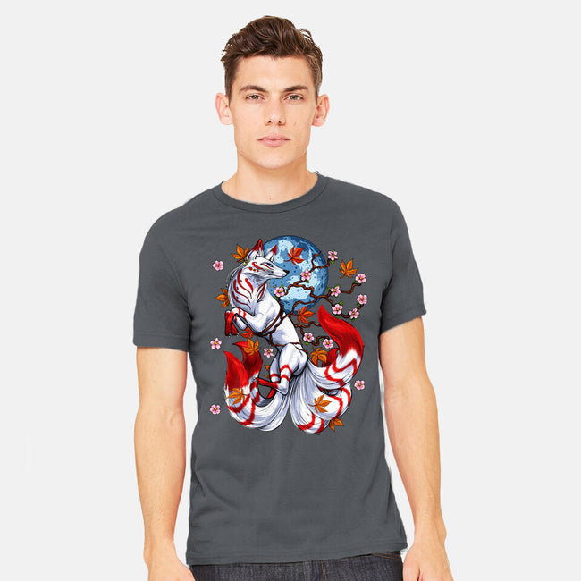 Kitsune Japanese Fox-mens heavyweight tee-Anes Josh