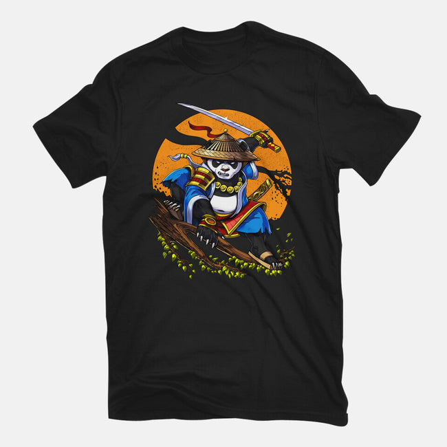 Panda Samurai Ninja-womens basic tee-Anes Josh