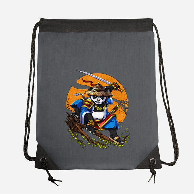 Panda Samurai Ninja-none drawstring bag-Anes Josh