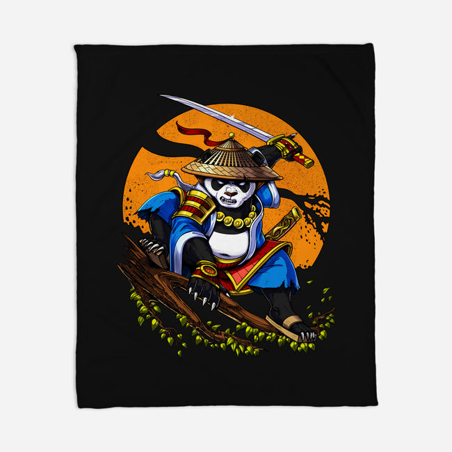 Panda Samurai Ninja-none fleece blanket-Anes Josh