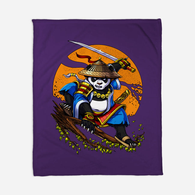 Panda Samurai Ninja-none fleece blanket-Anes Josh