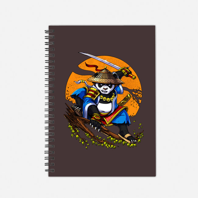 Panda Samurai Ninja-none dot grid notebook-Anes Josh