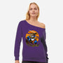 Panda Samurai Ninja-womens off shoulder sweatshirt-Anes Josh