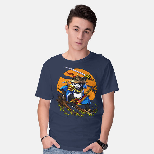 Panda Samurai Ninja-mens basic tee-Anes Josh