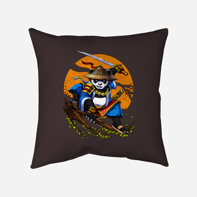 Panda Samurai Ninja-none removable cover w insert throw pillow-Anes Josh