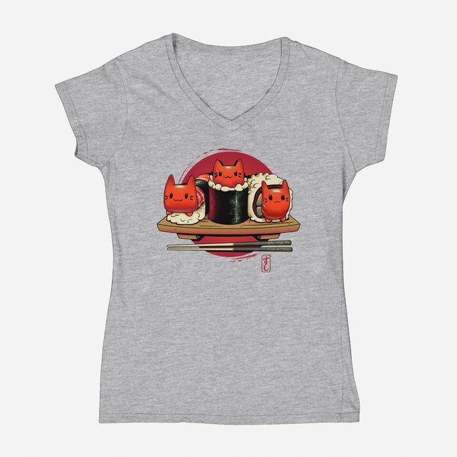 Meowshis-womens v-neck tee-Snouleaf