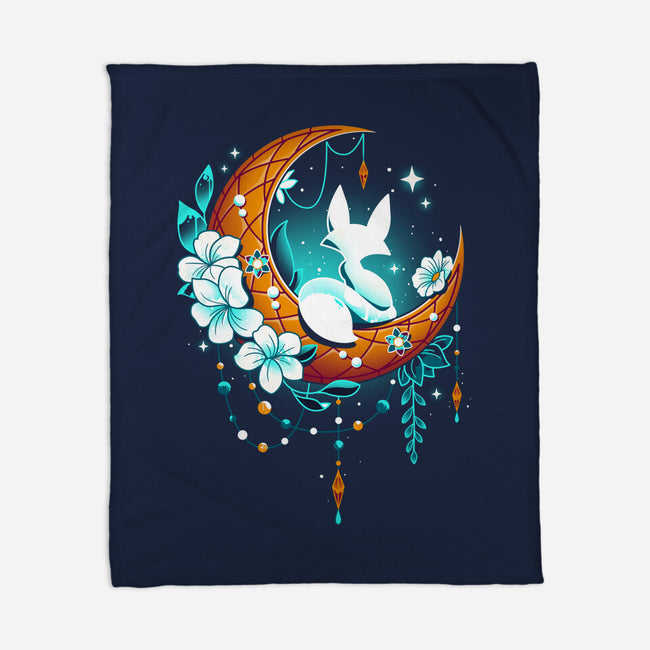 Moonlight Fox-none fleece blanket-Snouleaf