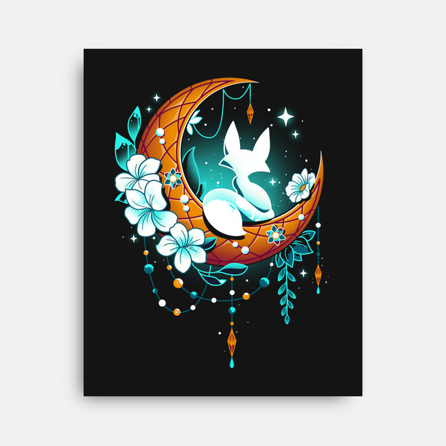 Moonlight Fox-none stretched canvas-Snouleaf