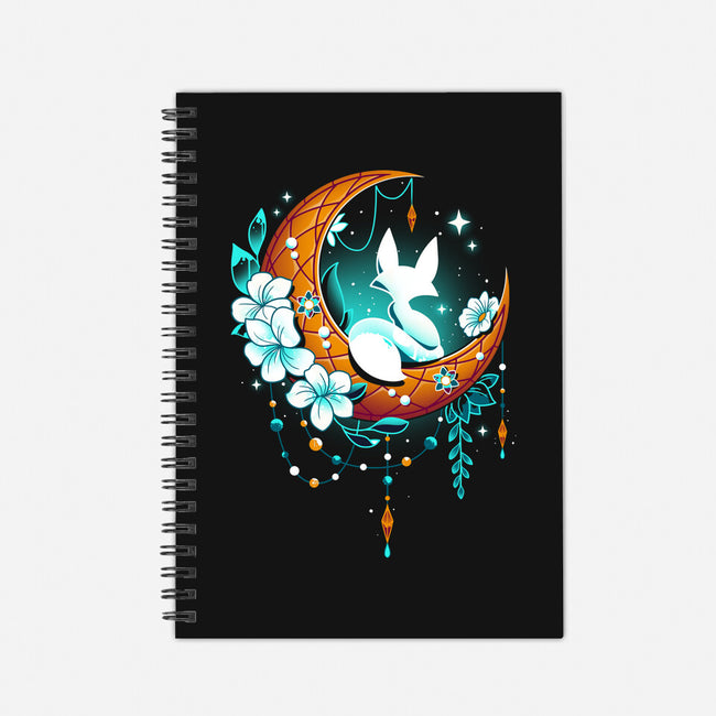Moonlight Fox-none dot grid notebook-Snouleaf
