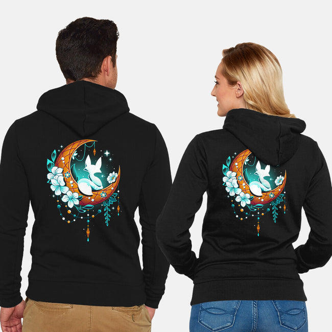 Moonlight Fox-unisex zip-up sweatshirt-Snouleaf