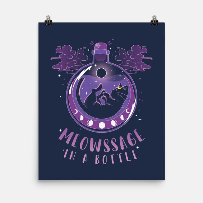 Meowssage In A Bottle-none matte poster-yumie