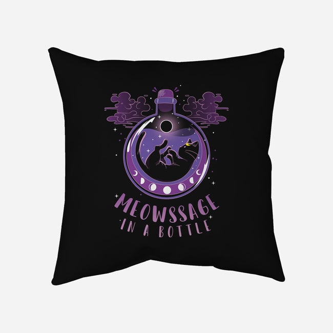 Meowssage In A Bottle-none removable cover w insert throw pillow-yumie