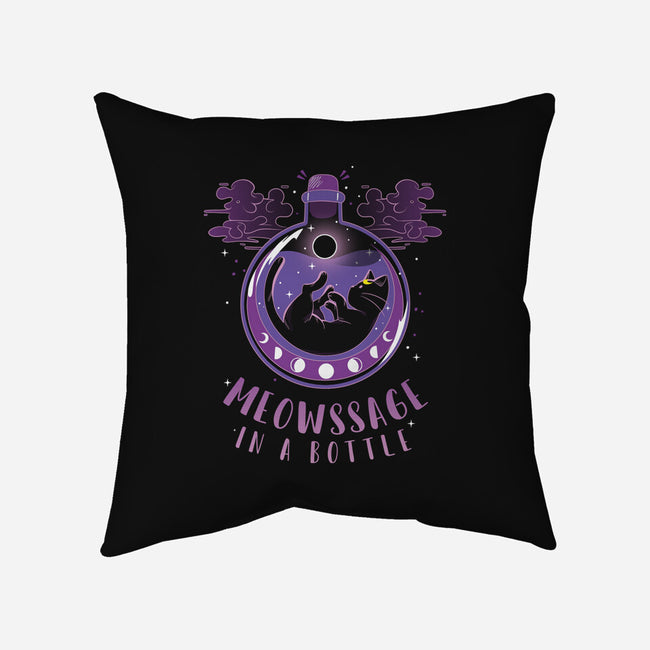 Meowssage In A Bottle-none removable cover throw pillow-yumie