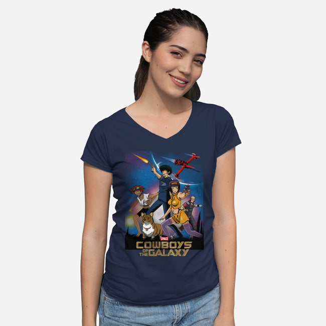 Space Cowboys Of The Galaxy-womens v-neck tee-Boggs Nicolas