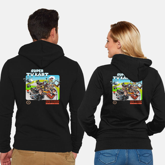 Super Tv Kart-unisex zip-up sweatshirt-goodidearyan