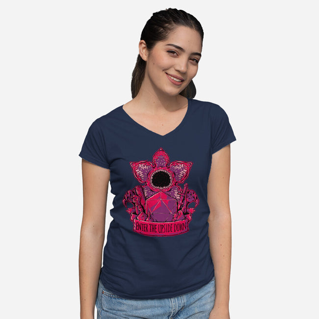Enter The Upside Down-womens v-neck tee-xMorfina