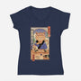 Sushi Cat In Edo-womens v-neck tee-vp021