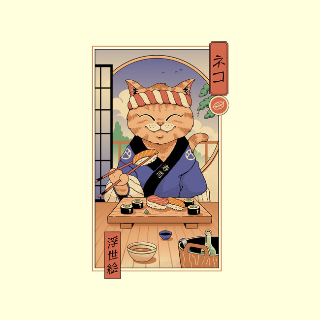 Sushi Cat In Edo-none removable cover w insert throw pillow-vp021