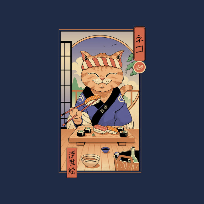 Sushi Cat In Edo-none polyester shower curtain-vp021