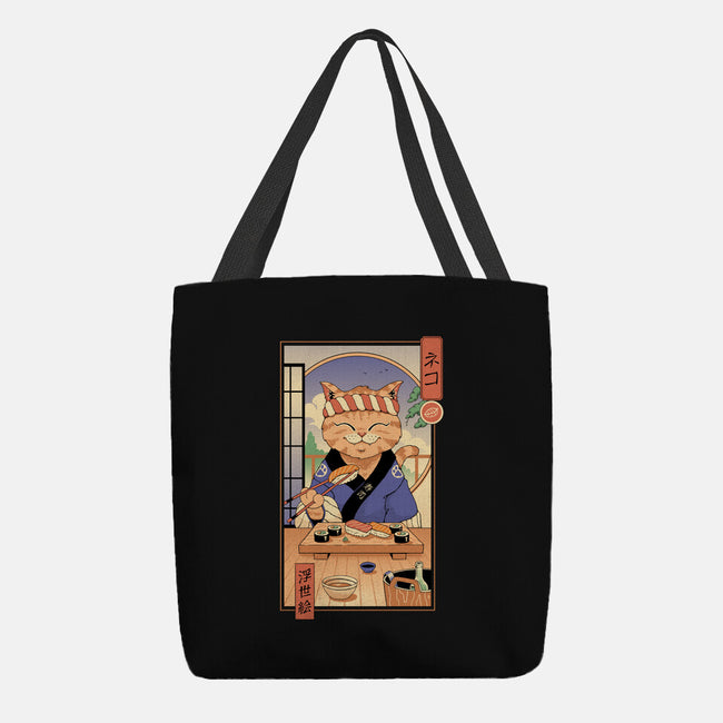 Sushi Cat In Edo-none basic tote bag-vp021