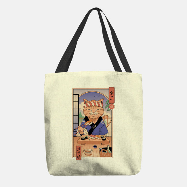 Sushi Cat In Edo-none basic tote bag-vp021