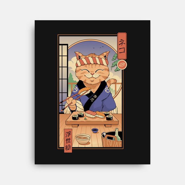 Sushi Cat In Edo-none stretched canvas-vp021
