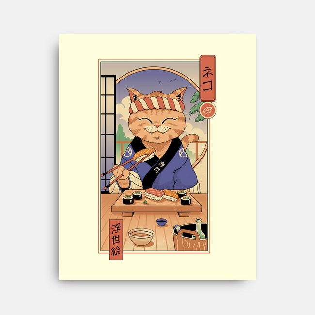 Sushi Cat In Edo-none stretched canvas-vp021