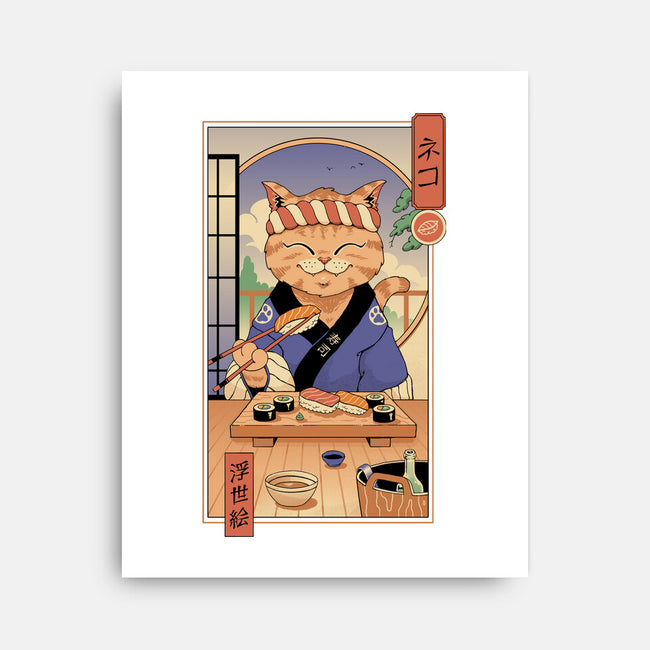 Sushi Cat In Edo-none stretched canvas-vp021