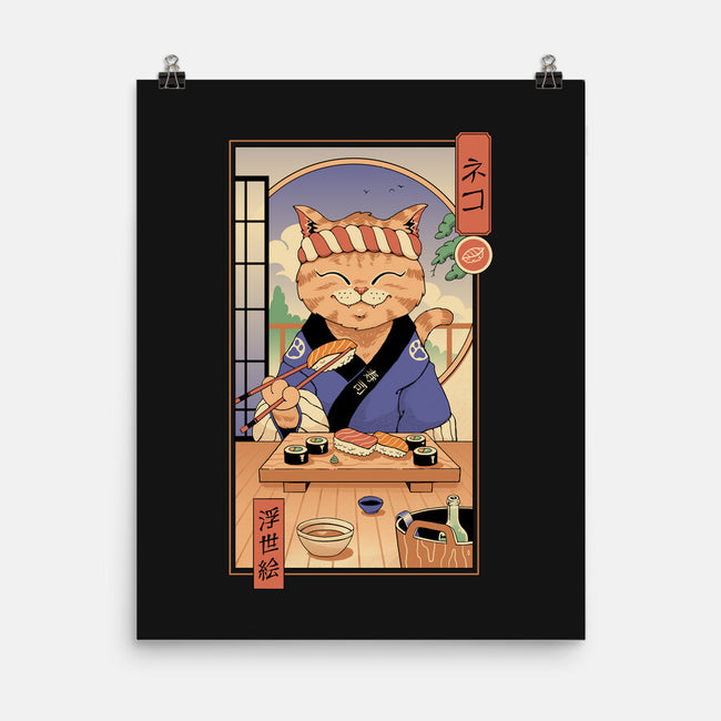 Sushi Cat In Edo-none matte poster-vp021