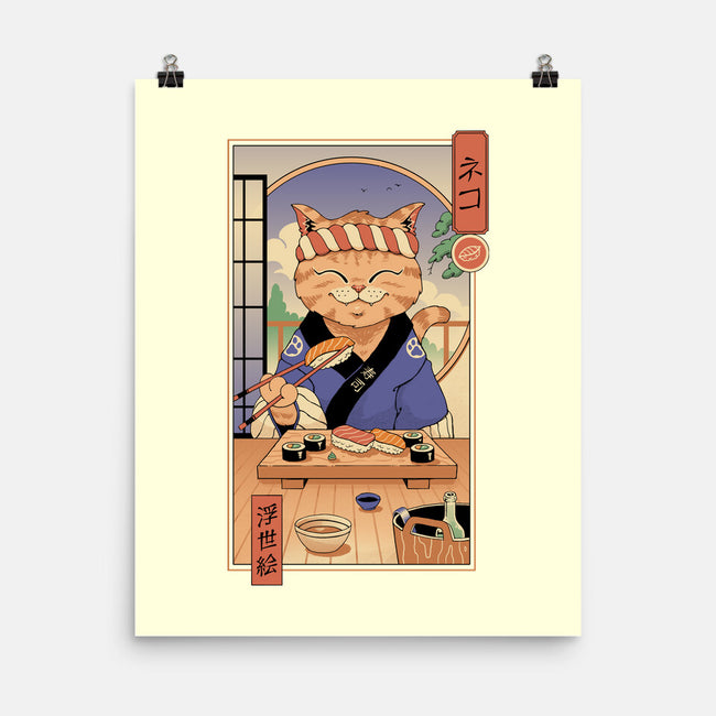 Sushi Cat In Edo-none matte poster-vp021